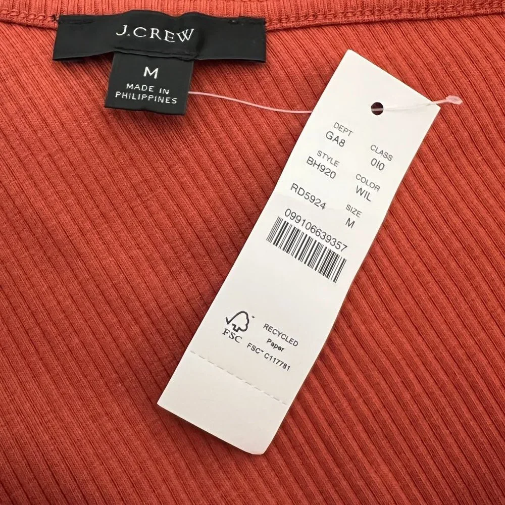 NWT J Crew One-Shoulder Vintage Rib Top - Picture 5 of 5